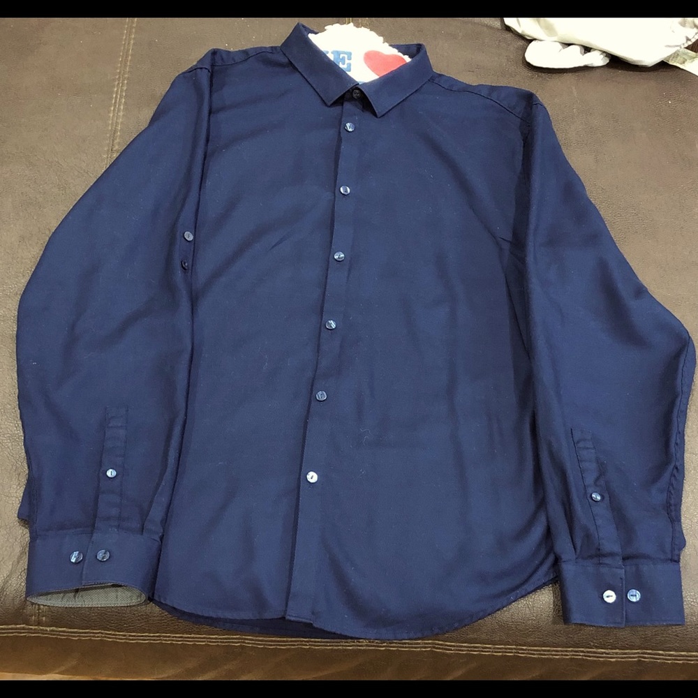 Calvin Klein Mens Blue Slim Fit Dress Shirt size XL